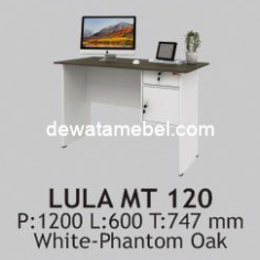 Meja Kantor - Activ Lula MT 120 / White - Phantom Oak